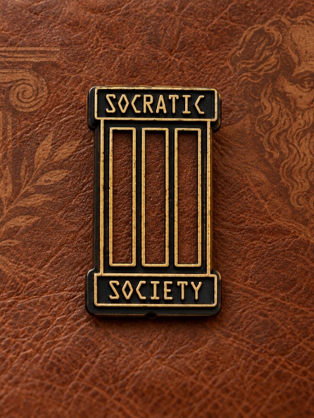 Socratic Society Vintage Lapel Pin - Greek Philosopher Socrates Thinking Club